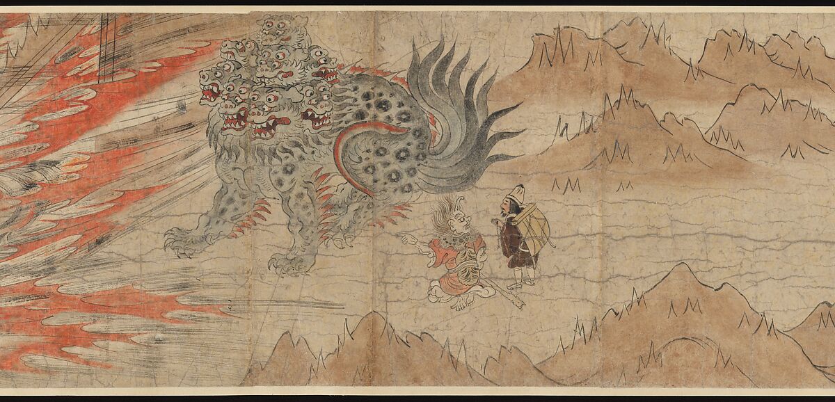 Illustrated Legends of the Kitano Tenjin Shrine (Kitano Tenjin engi emaki), Set of five handscrolls; ink, color, and cut gold leaf (kirikane) on paper, Japan