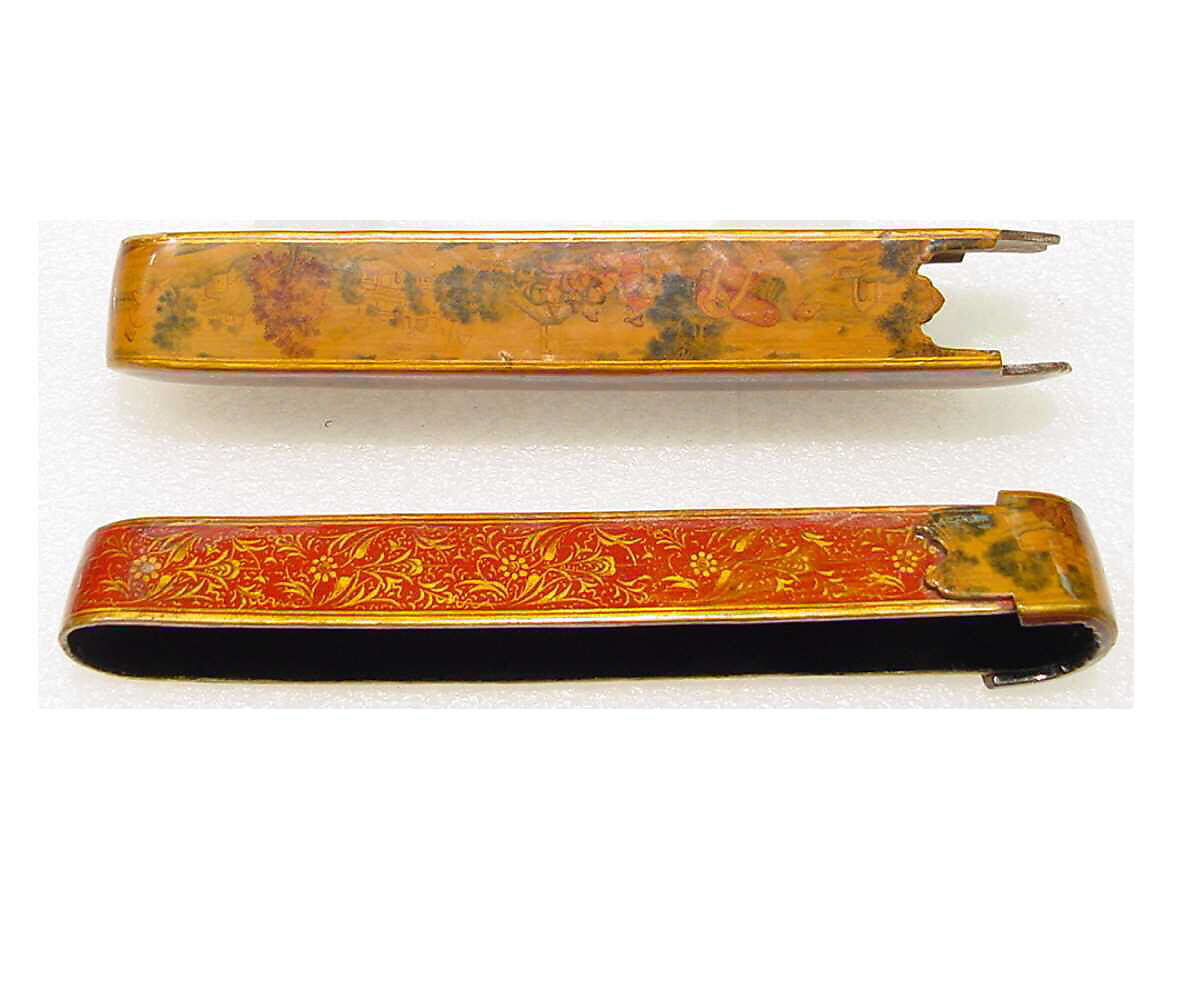 Lacquered Pen Box  (Qalamdan), Manohar (active ca. 1582–1624), Papier-maché; painted, gilded, and lacquered