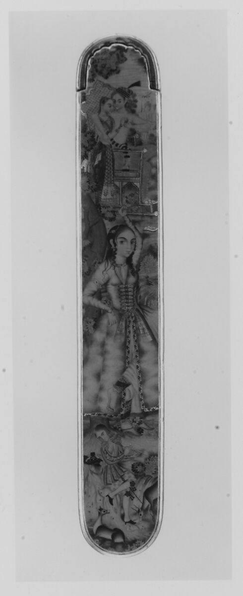 Lacquered Pen Box  (Qalamdan), Manohar (active ca. 1582–1624), Papier-maché; painted, gilded, and lacquered