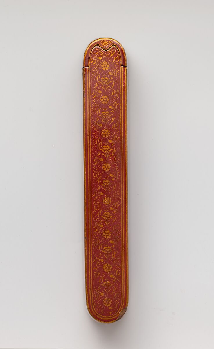Lacquered Pen Box  (Qalamdan), Manohar (active ca. 1582–1624), Papier-maché; painted, gilded, and lacquered