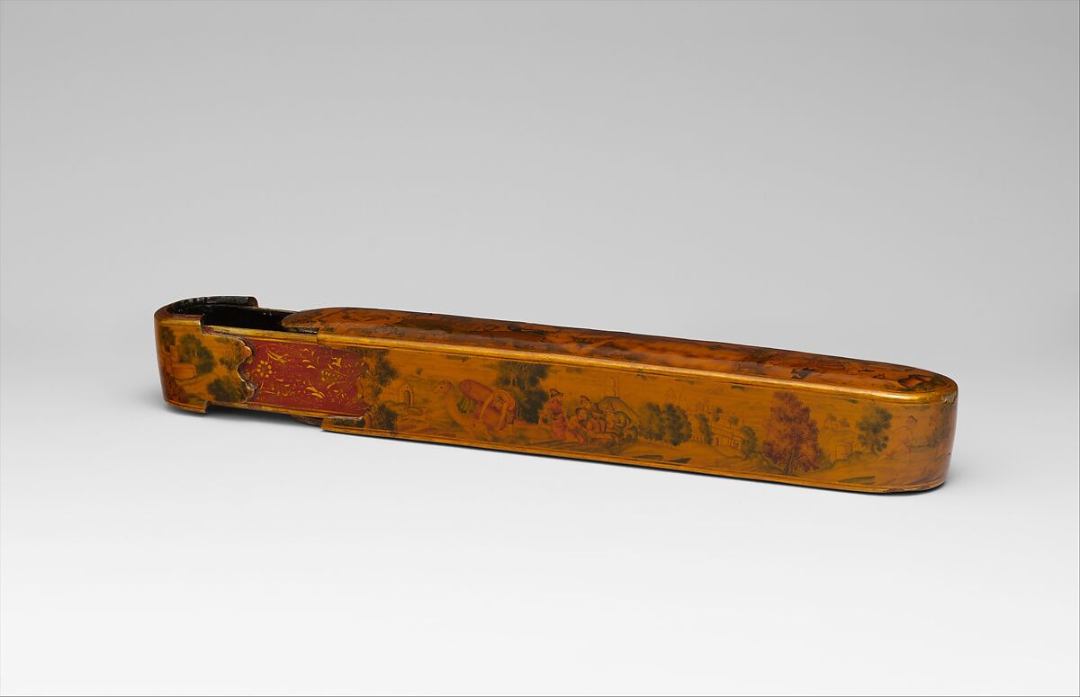 Lacquered Pen Box  (Qalamdan), Manohar (active ca. 1582–1624), Papier-maché; painted, gilded, and lacquered