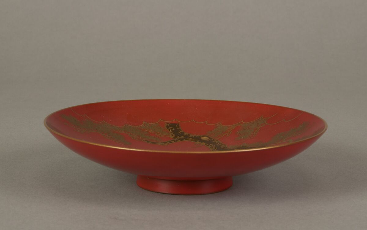 Sake Cup with Scenes from the Noh Plays Pine in the Winds, Yōrō Falls, and The Tengu of Mount Kurama, Shomosai (Japanese, active late 18th–early 19th century), Lacquered wood with gold and silver hiramaki-e and takamaki-e and cutout gold- and silver-foil application, Japan