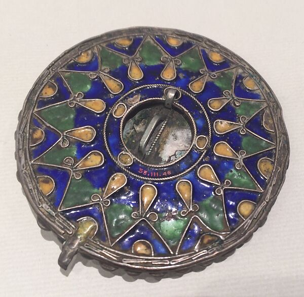 Ornament, Silver, enamel, imitation coral