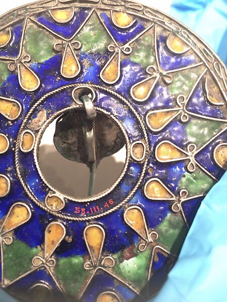 Ornament, Silver, enamel, imitation coral