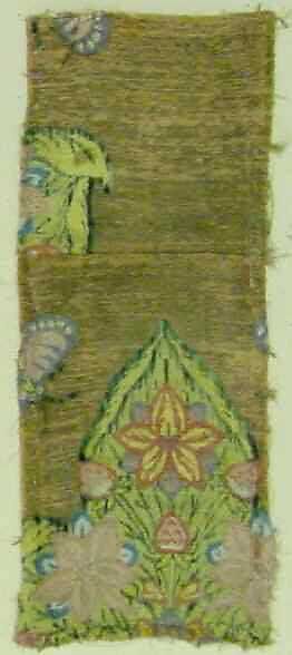Textile Fragment, Silk, metal thread