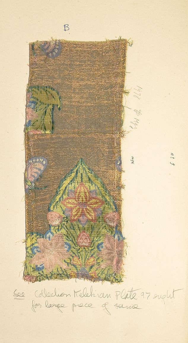 Textile Fragment, Silk, metal thread 