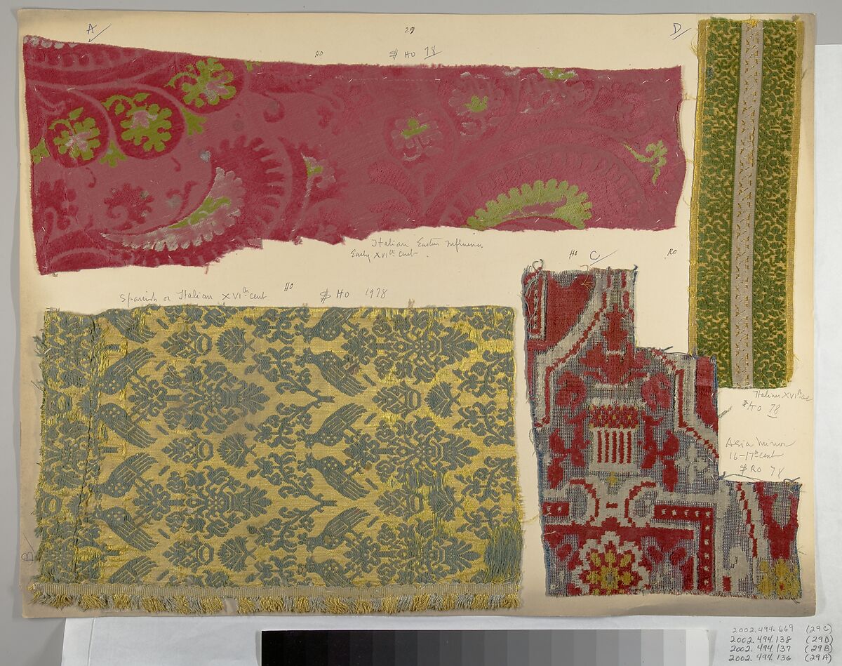 Textile Fragment, silk, metal thread