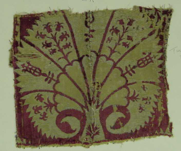 Textile Fragment, silk, metal thread 