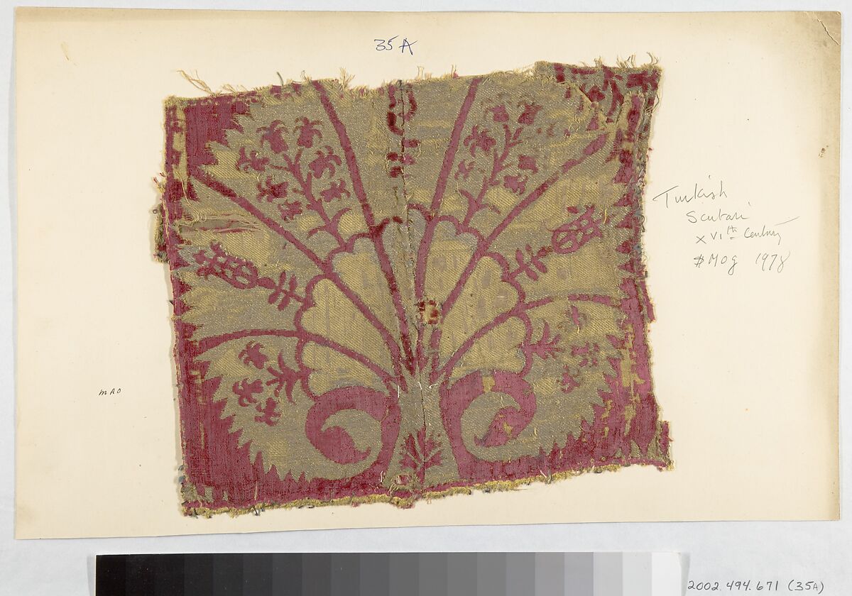 Textile Fragment, silk, metal thread