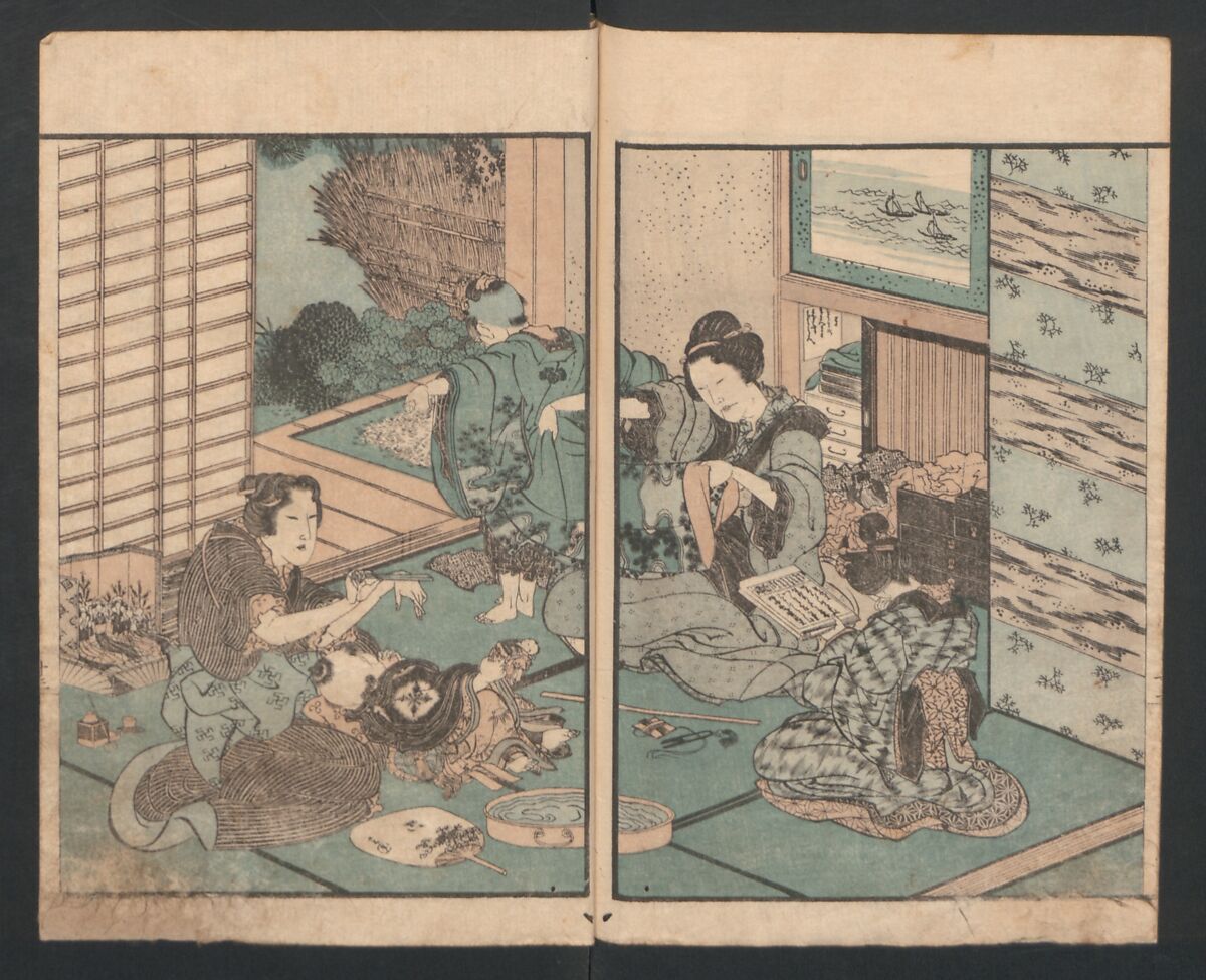 Precepts for Women (Ehon Onna imagawa) 絵本女今川, Katsushika Hokusai 葛飾北斎 (Japanese, Tokyo (Edo) 1760–1849 Tokyo (Edo)), Book of polychrome woodblock prints; ink and color on paper, Japan