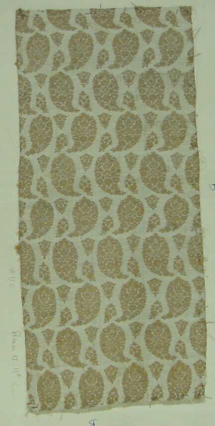 Textile Fragment, Silk, metal thread 