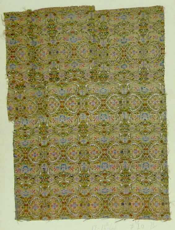 Textile Fragment, Silk, metal thread 