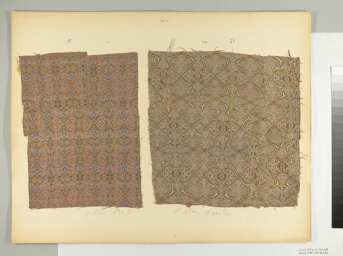 Textile Fragment, Silk, metal thread