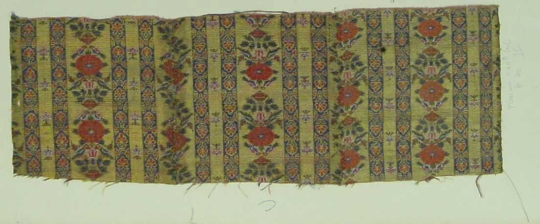 Textile Fragment, Silk, metal thread 