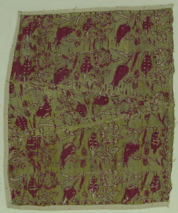 Textile Fragment, Silk, metal thread 