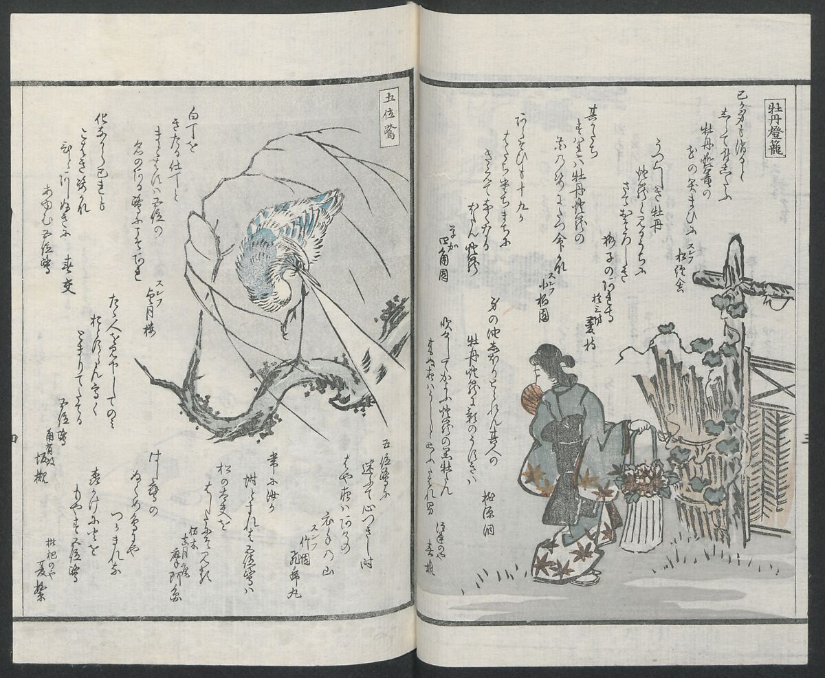 Poems on One Hundred Ghost Stories (Kyōka hyaku monogatari) 狂歌百物語, Masazumi Ryusai 正澄竜斎 (Japanese, active 19th century), Polychrome woodblock printed book; ink and color on paper, Japan
