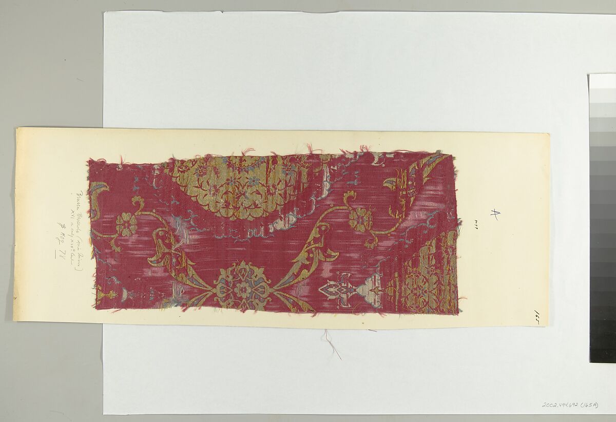 Textile Fragment, silk, metal thread