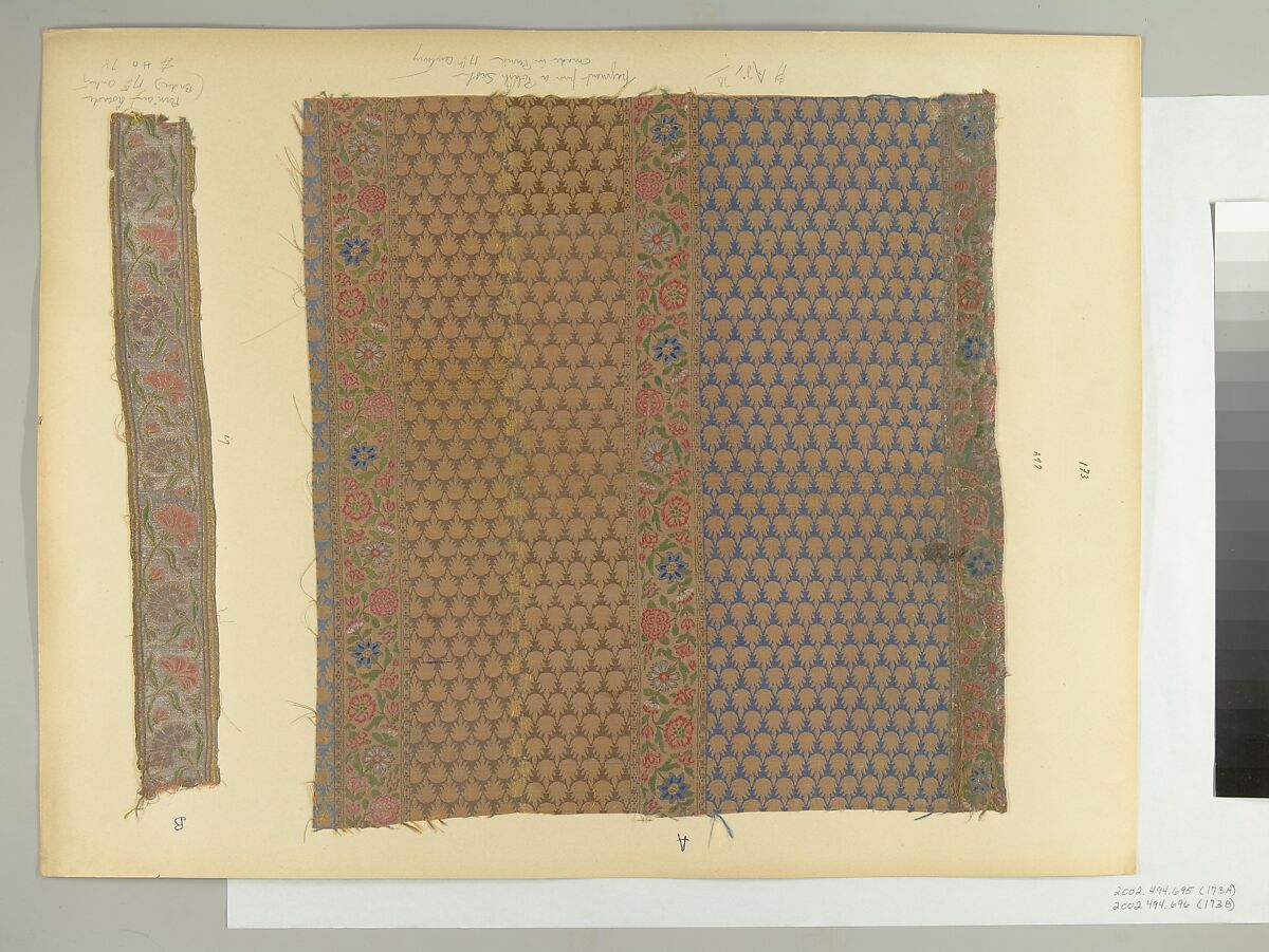 Textile Fragment, Silk, metal thread