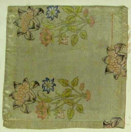 Textile Fragment, silk, metal thread 