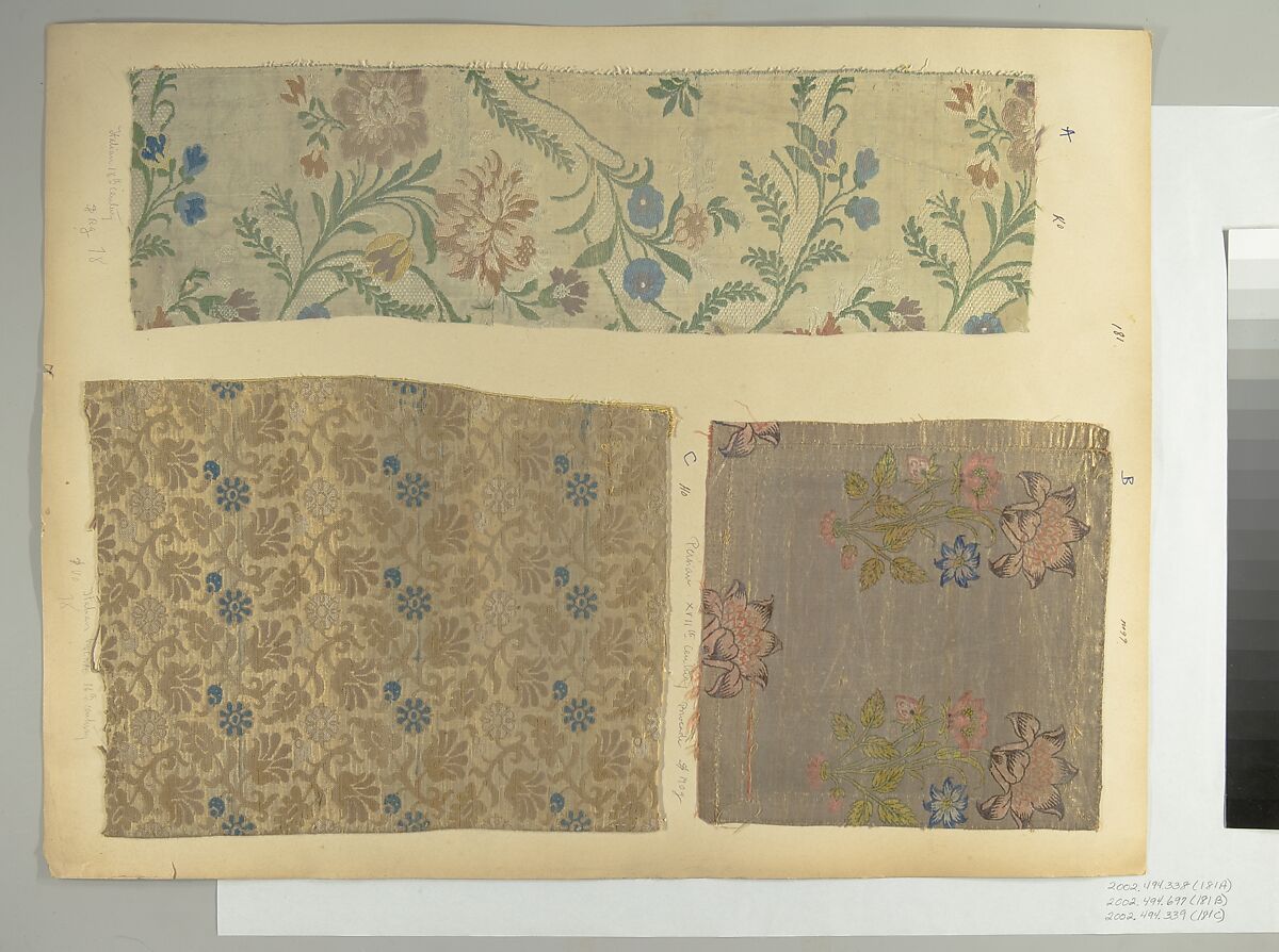 Textile Fragment, silk, metal thread