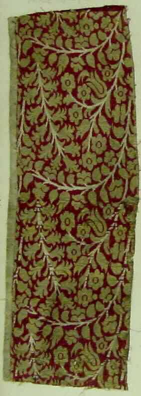 Textile Fragment, Silk, metal thread 