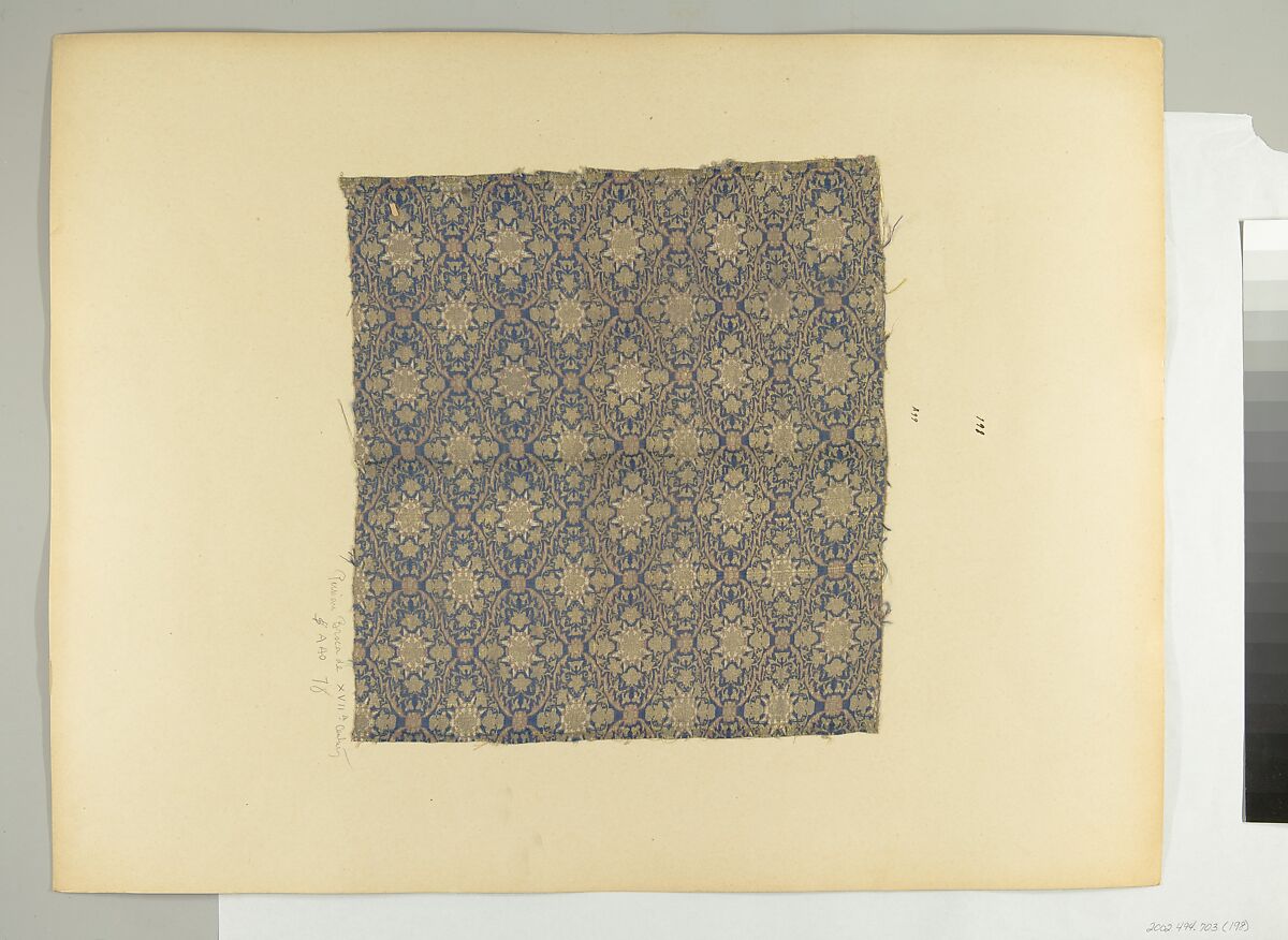 Textile Fragment, silk, metal thread