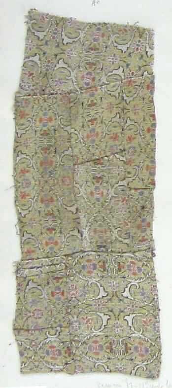 Textile Fragment, Silk, metal thread 