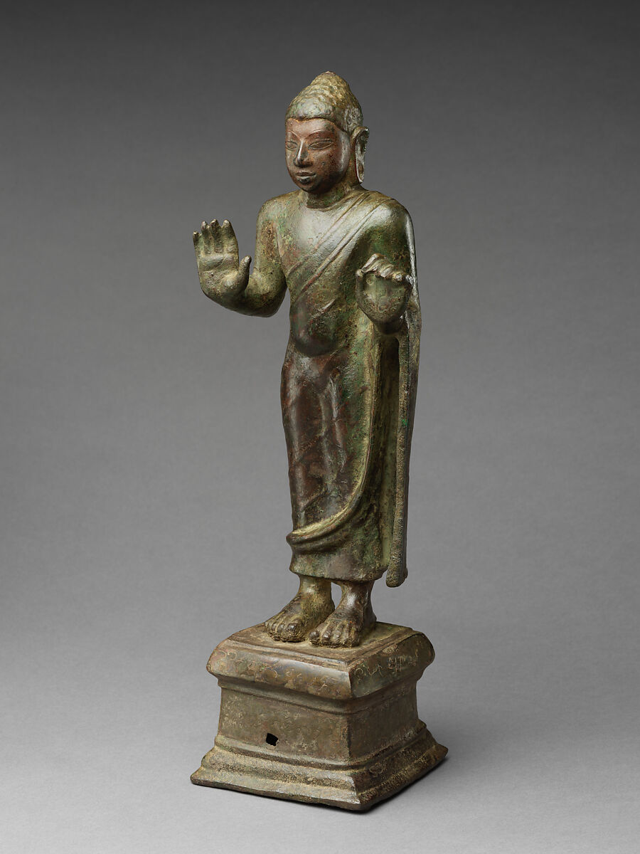 Buddha offering protection, Copper alloy, India, unknown provenance in the Deccan, likely Andhra Pradesh