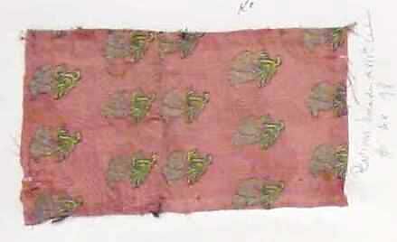 Textile Fragment, Silk, metal thread 