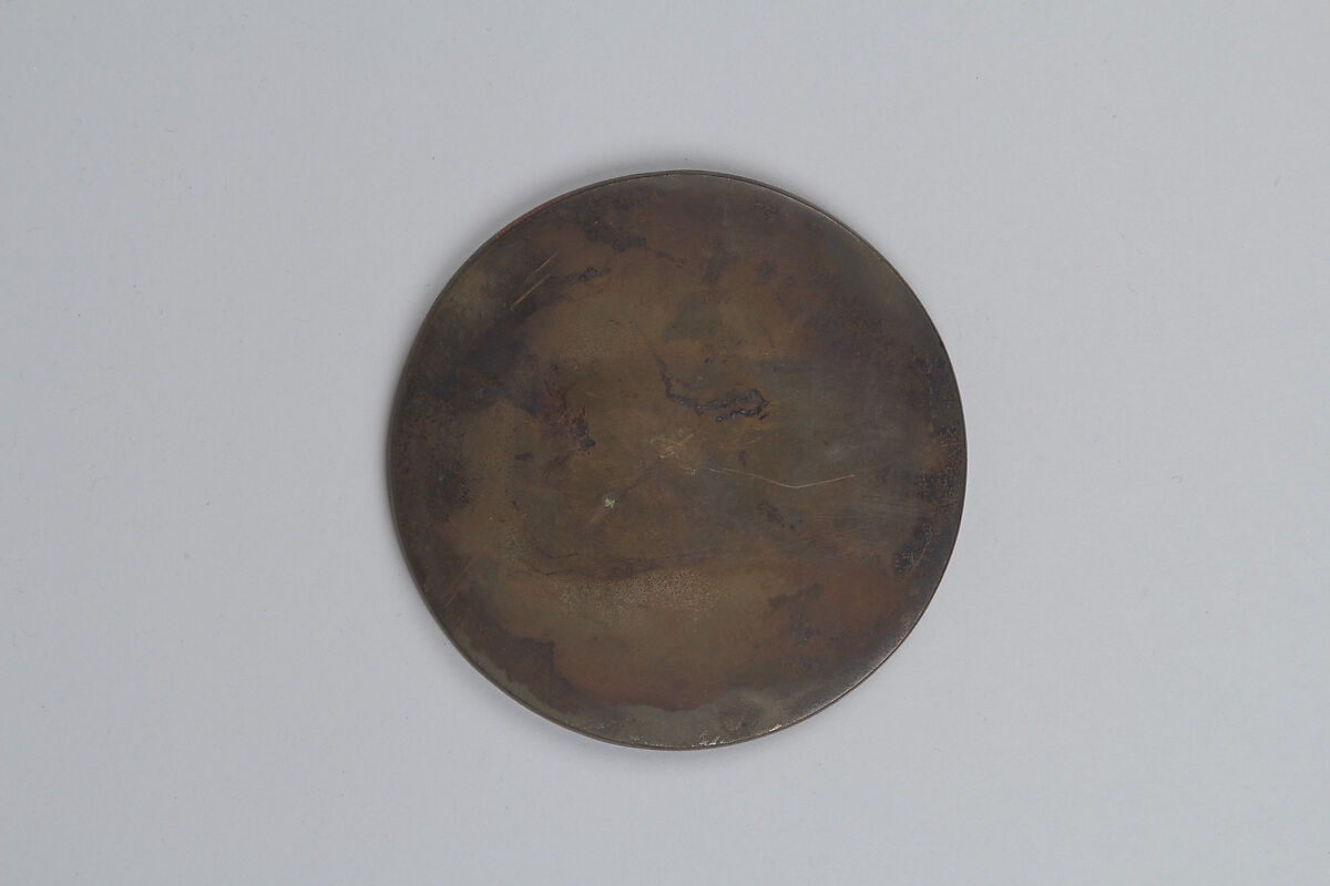 Mirror With Decoration of Flying Birds and Fishnets, Bronze, Japan