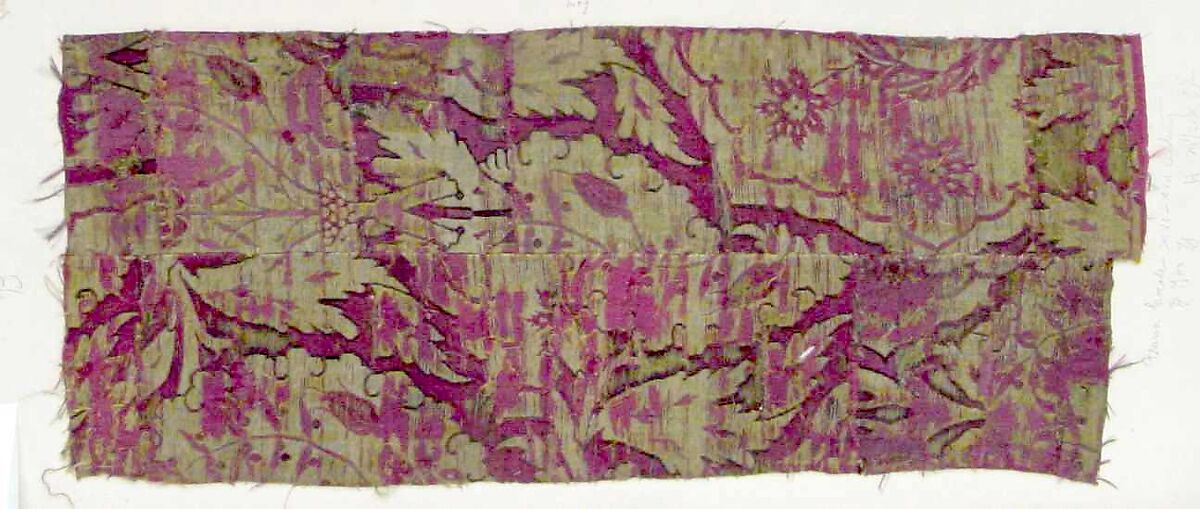 Textile Fragment, Silk, metal thread 