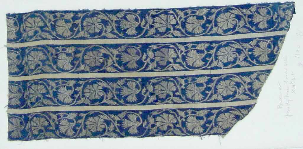 Textile Fragment, Silk, metal thread