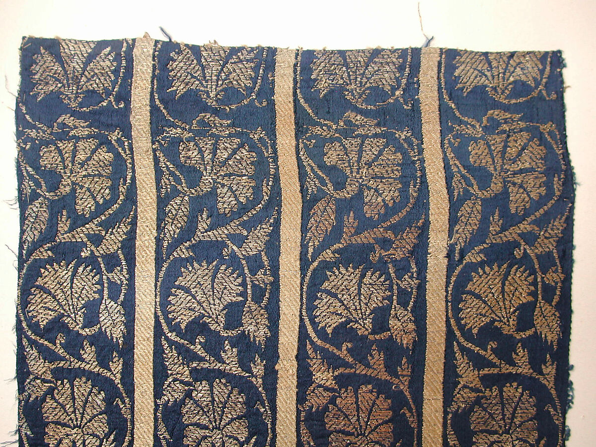 Textile Fragment, Silk, metal thread