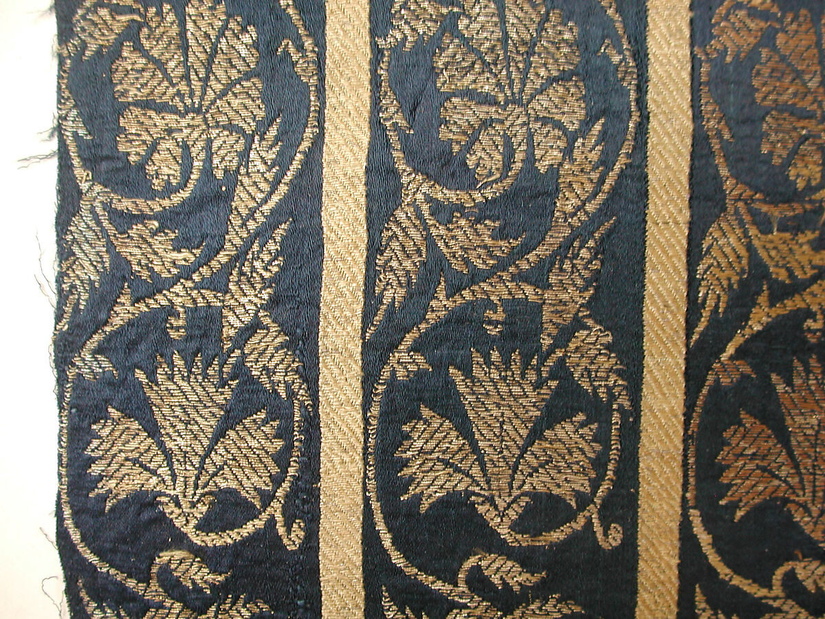 Textile Fragment, Silk, metal thread