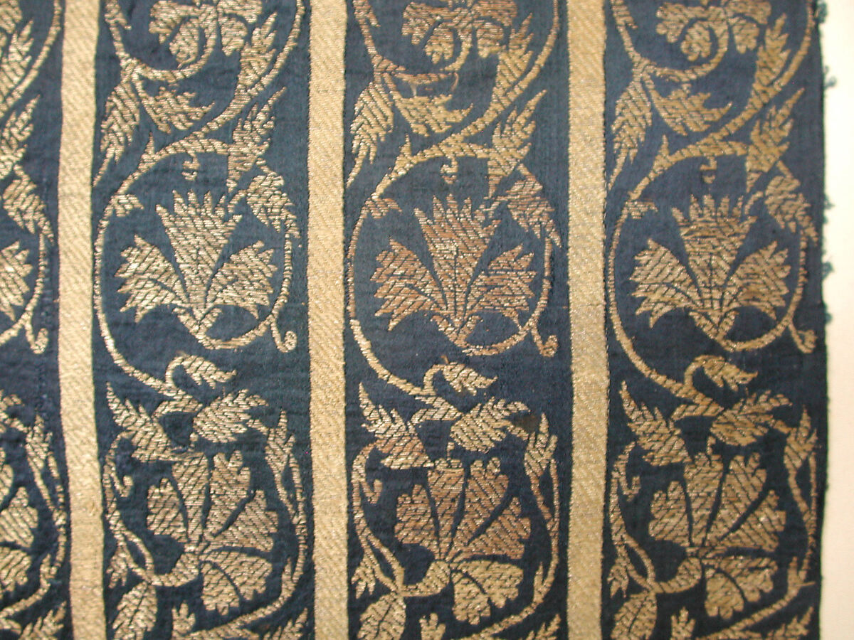 Textile Fragment, Silk, metal thread