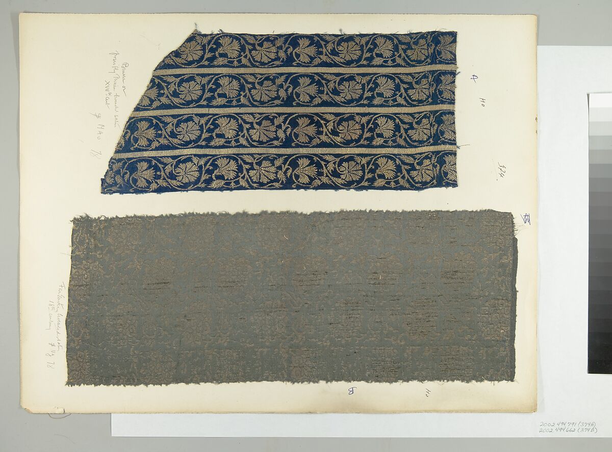 Textile Fragment, Silk, metal thread