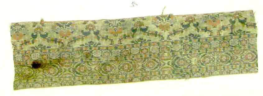 Textile Fragment, Silk, metal thread 