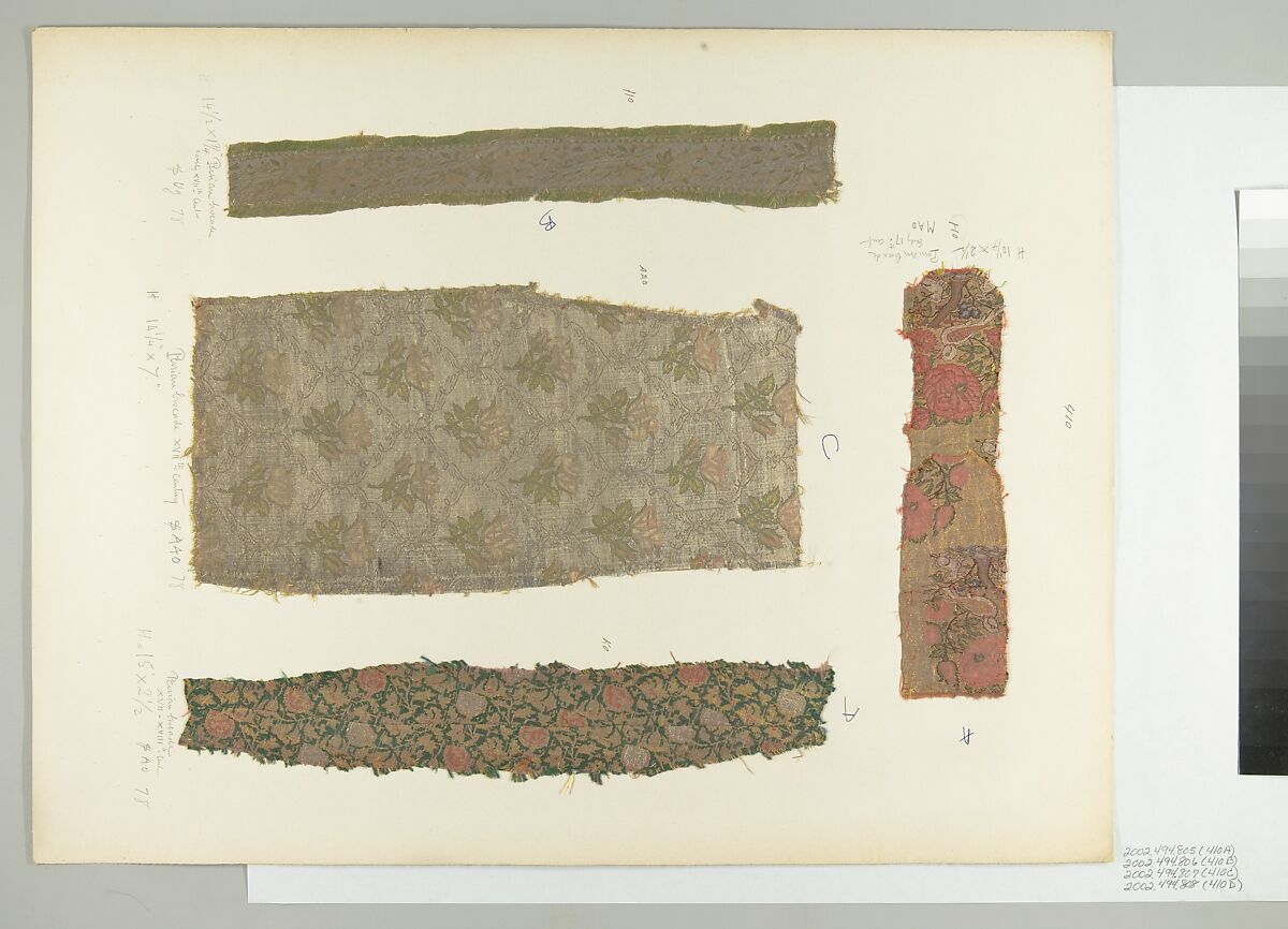 Textile Fragment, Silk, metal thread