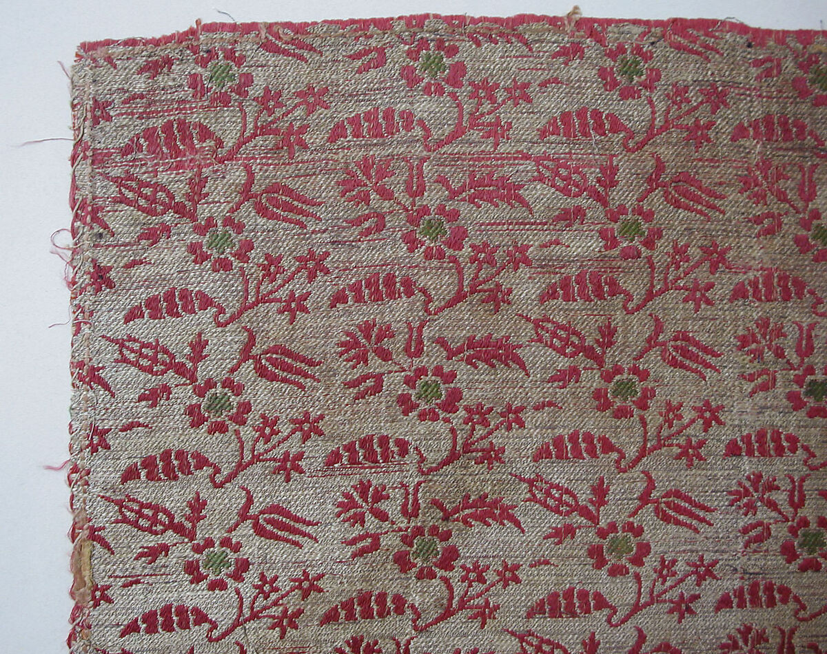 Textile Fragment, Silk, metal thread