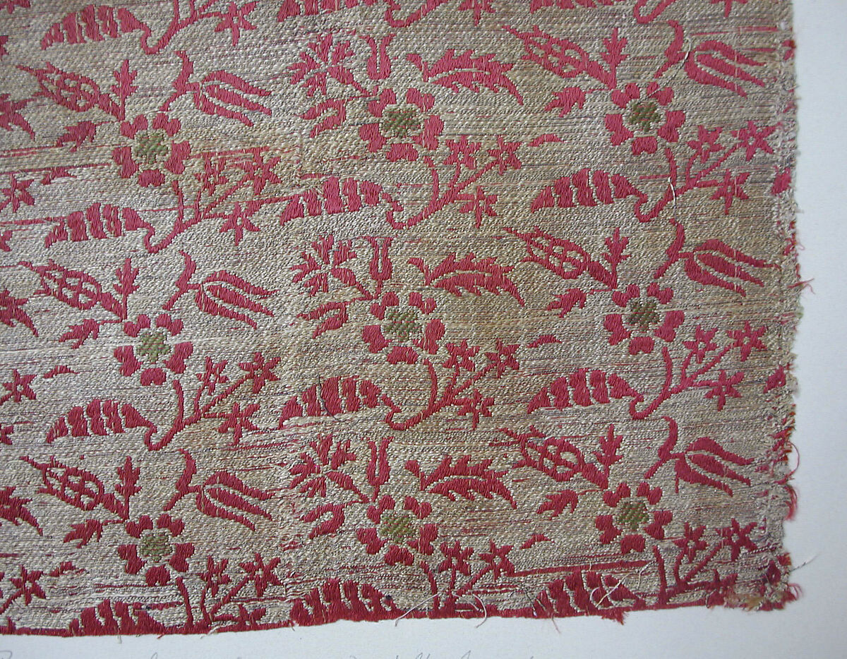 Textile Fragment, Silk, metal thread