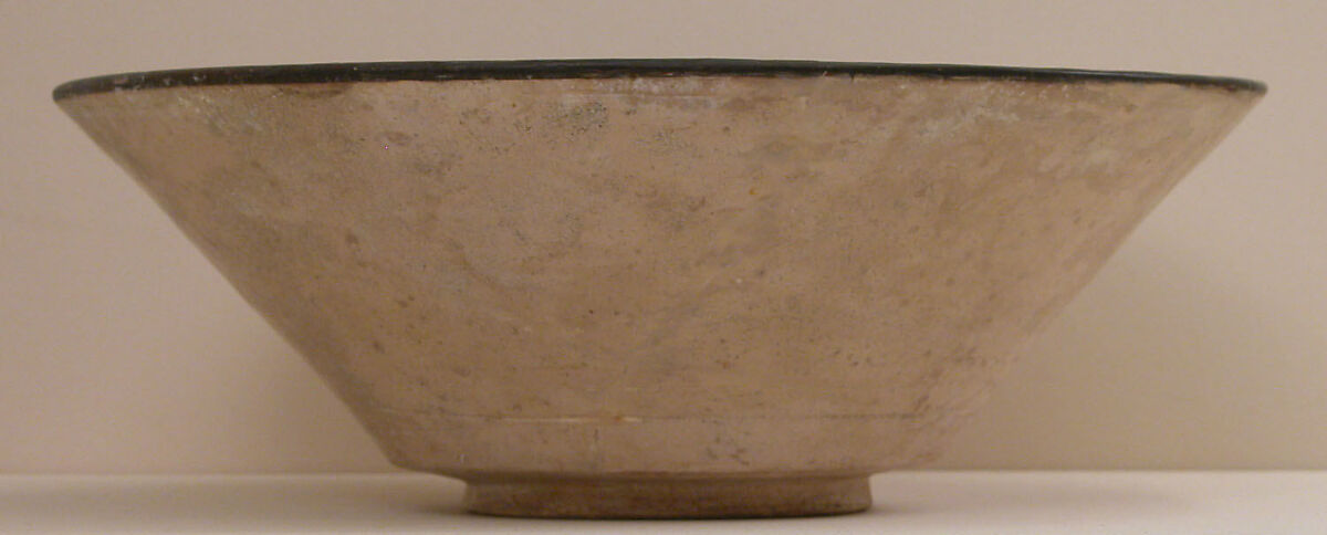 Bowl with Pseudo-Inscriptional Design, Earthenware; white slip with polychrome slip decoration under transparent glaze