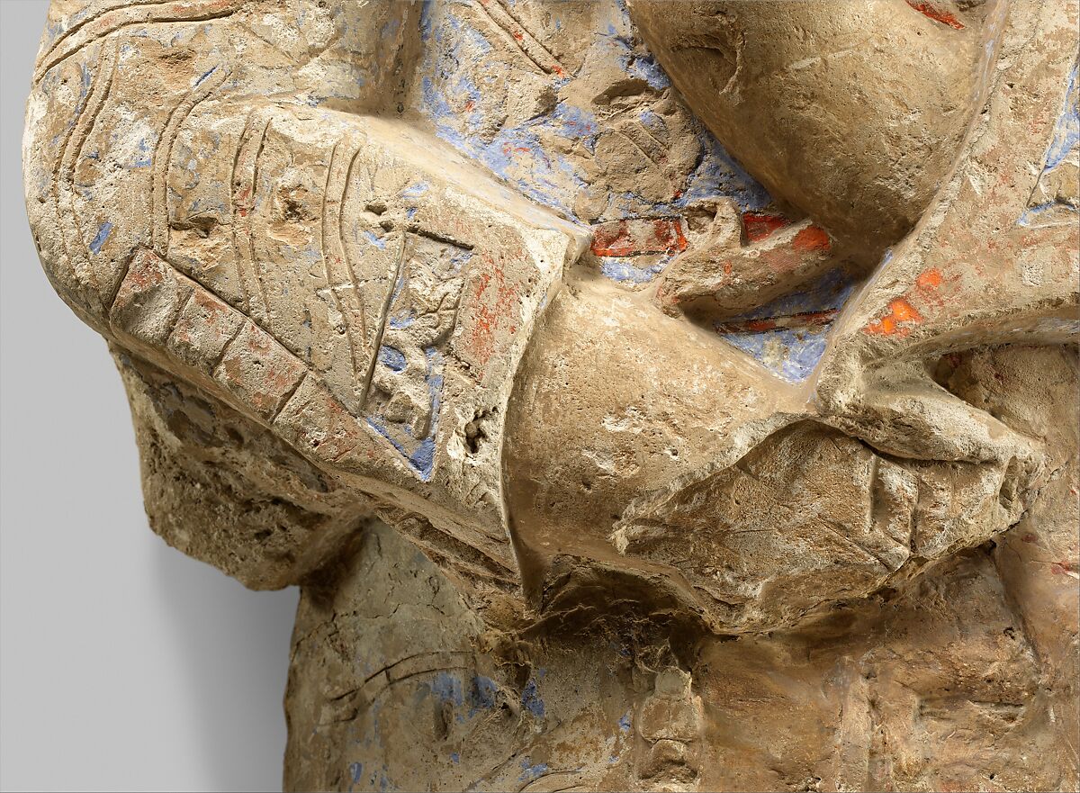 Standing Figure with Feathered Headdress, Gypsum plaster; modeled, carved, polychrome-painted, gilded