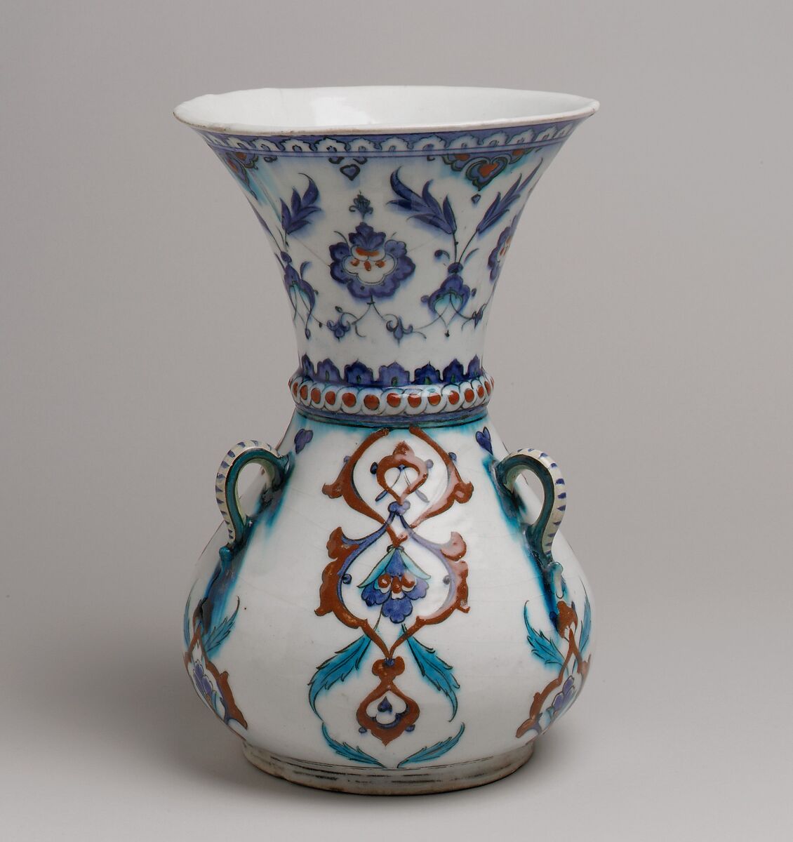 Mosque Lamp, Stonepaste; painted and glazed 