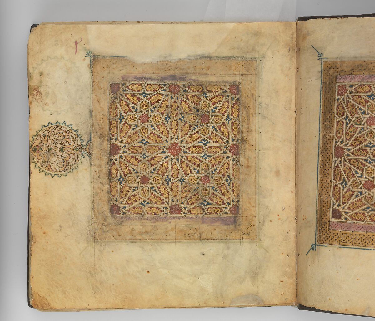 Section from a Qur'an Manuscript, Ink, gold, and opaque watercolor on parchment
