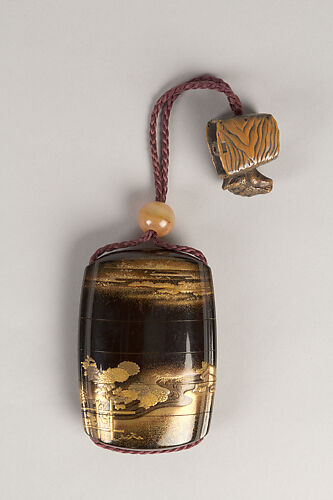 Case (Inrō) with Design of Chrysanthemums by a Stream
