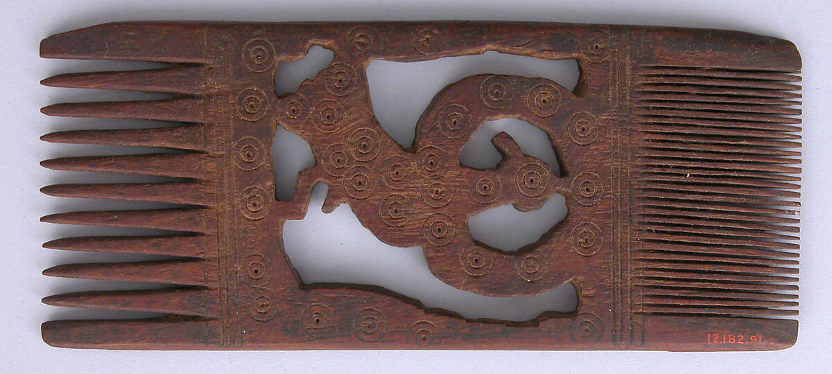 Comb, Wood; carved 