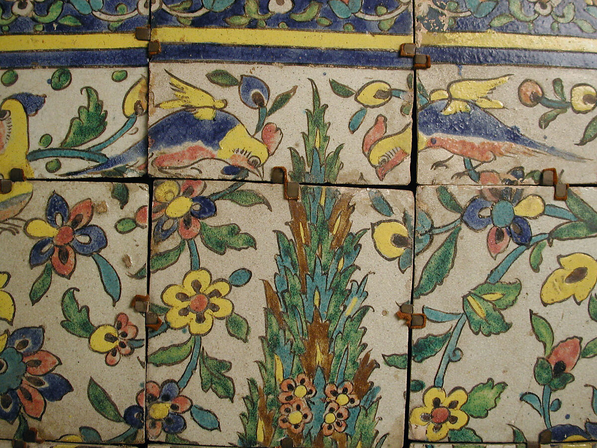 Tile Panel, Stonepaste; painted and glazed
