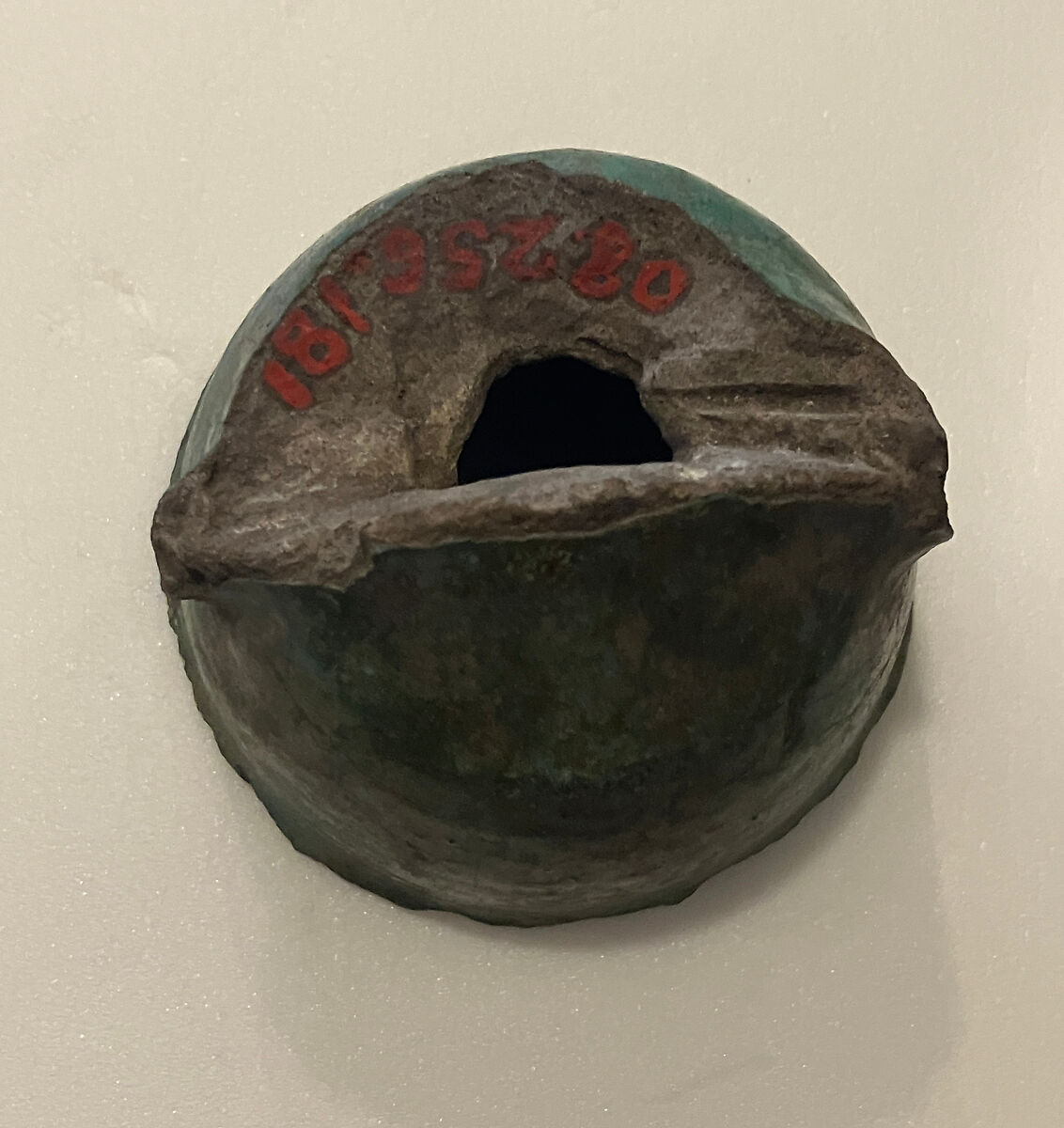 Fragment of a Lamp, Stonepaste; turquoise glaze