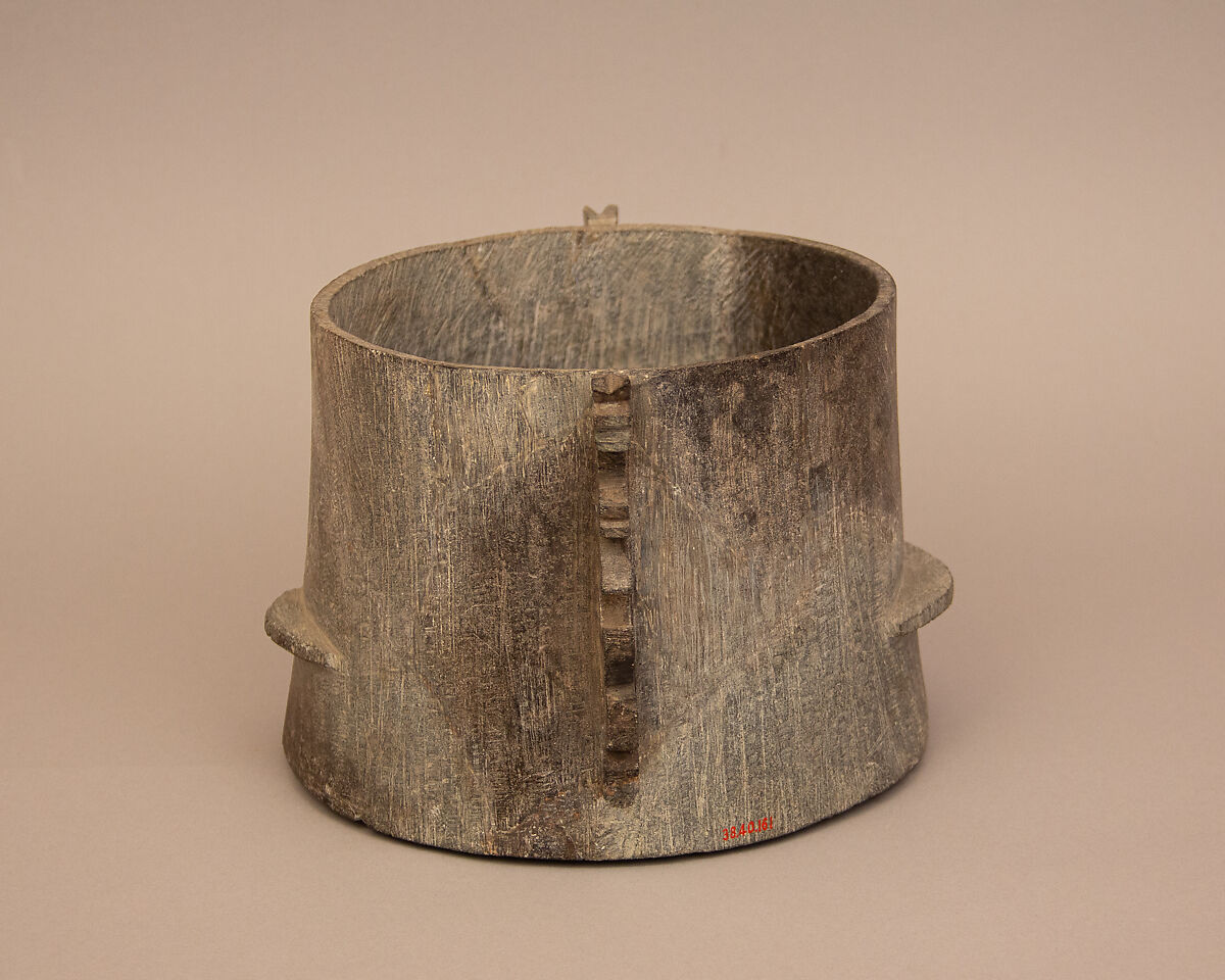 Cauldron, Steatite; carved