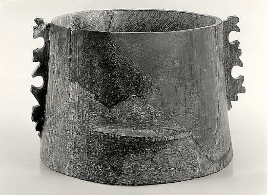Cauldron, Steatite; carved